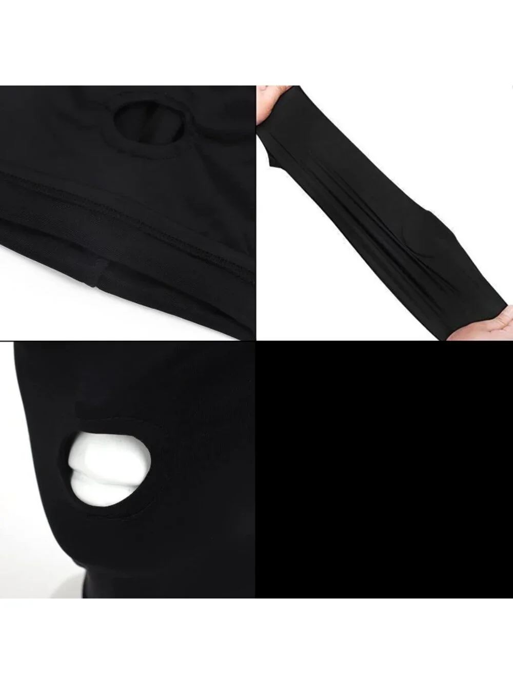 Unisex Expose Eye Mouth Black Elastic Balaclava Full Face Mask Halloween Costume